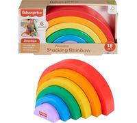 Fisher-Price Jouet empilable en bois Arc-en-ciel 6 pièces colorées Dès 18 mois