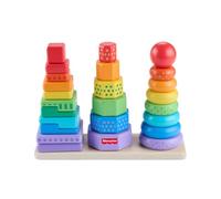 Fisher-Price Jouet en bois pour tout-petits - Trieur de formes empilables - 26 pièces en bois pour enfants à partir de 18 mois