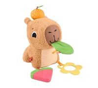 Fisher-Price Jouet peluche Mon Capybara Câlins avec anneaux de dentition et hochet, pour bébés à partir de 3 mois, HYR54