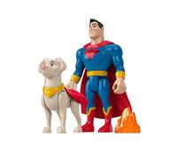 Fisher-Price Krypto Super Chien, Coffret Superman et Krypto, 2 Figurines articulées (15 et 10cm) et 1 Accessoire, Jouet Enfant, Dès 3 Ans, HGL02