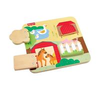 Fisher-Price La Planche en Bois des Animaux de la Ferme, activités pour l’éveil des bébés et Tout-Petits à partir de 1 an, JCY33