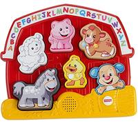 Fisher-Price Laugh & Learn Farm Animal Puzzle, electronic shape sorting toy with music and animal sounds