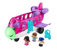 Fisher-Price Little People Barbie Little Dream Plane, Avion avec lumières, Sons et escaliers pliants, Personnages de Barbie et Ken et Bagages, Version multilingue, Jouet pour Enfant, 18 Mois, HRC37