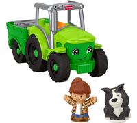 Fisher-Price Little People JCW70 Jouet Musical à Pousser et Jouer en Forme de Tracteur avec 2 Figurines pour Jeu de Simulation pour Enfants à partir de 1 an