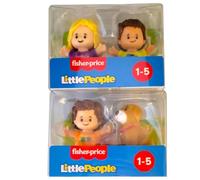 Fisher-Price Little People Lot de 2 figurines pour tout-petits avec 2 personnages chacun y compris un chien (4 figurines au total)