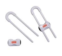 Fisher-Price Lot de 2 verrous de sécurité pour armoire et tiroir de cuisine, chambre à coucher et salle de bain - Sans perçage, installation facile - Blanc