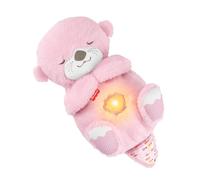 Fisher-Price - Ma Loutre Câlins Bonne Nuit, veilleuse musicale en peluche rose avec mécanisme de respiration et lumières, pour bébés dès la naissance, JLJ13