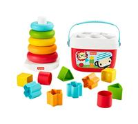 Fisher-Price Mes Premiers Blocs et Pyramide Arc-en-Ciel, jouets bébés en matériau d’origine végétale pour trier et empiler, 6 mois et plus, GRF11