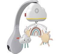 Fisher-Price - Mobile Arc-en-Ciel 2 en 1 - Veilleuse Musicale - Mélodies et Sons Apaisants - Éléments Suspendus en Peluche - Cadeau dès la Naissance, HBP40
