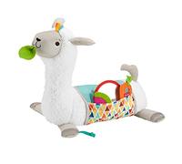 Fisher-Price Mon Coussin d'éveil Lama en peluche avec 3 jouets amovibles, jeu sur le ventre et assis, dès la naissance, GLK39