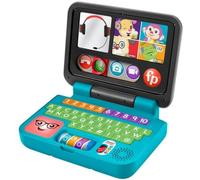 Fisher-Price Mon Premier Ordinateur Portable Rires & Éveil, Jouet électronique, Contenu éducatif Éveil Progressif, pour bébé dès 6 Mois, Version: Allemande, HGX00