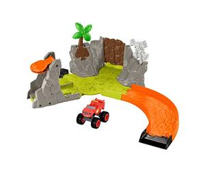 Fisher-Price Nickelodeon HRB31 Blaze Slam & Soar Blaze Circuit chargé d'action avec 3 possibilités de démarrage et 3 cibles de Destruction pour Enfants à partir de 3 Ans