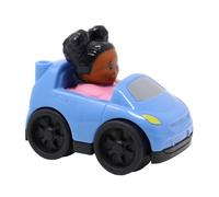 Fisher-Price Pièce de rechange pour collection Little People Wheelies Garage Airport Dollhouse Playset BLL96 - Voiture décapotable bleue à roulettes de rechange avec figurine Tessa conduite