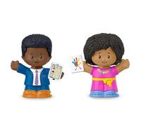 Fisher-Price Pièces de rechange pour maison de poupée de collection Little People School Family Dollhouse JCW82 - Ensemble de rechange pour enseignants afro-américains - Homme et femme