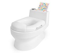 Fisher-Price Pot d'apprentissage de la propreté avec Sons de rinçage, Tableau de Suivi et Rangement - Pot Blanc avec Protection Anti-éclaboussures, Anneau de Toilette Amovible et Bol