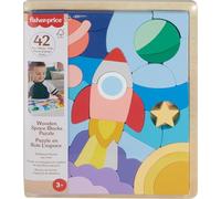 Fisher-Price Puzzle en bois L'Espace 42 pièces – blocs à empiler, jeu de tri 3 ans HXY42
