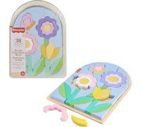 Fisher-Price Puzzle Fleurs en Bois avec Blocs à empiler composé de 37 pièces en Bois certifié FSC, à partir de 3 Ans