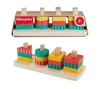 Fisher-Price Puzzle Formes à Empiler, Jeu de motricité Fine avec 13 pièces en Bois pour Les Enfants à partir de 2 Ans, HXV05
