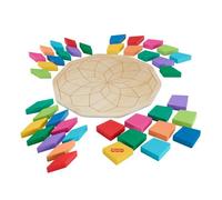 Fisher-Price-Puzzle Mandala en Bois-Puzzle 40 pièces motif géométrique HXT94