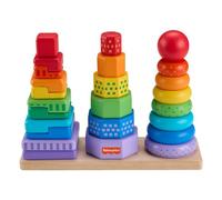 Fisher-Price Jouet en bois – Trieur de formes empilables – 26 pièces – Dès 18 mois