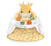 Fisher-Price Siège de jeu avec plateau, Appui-tête en peluche en forme de girafe, Transat avec jouet qui cliquette et anneau de dentition sans BPA, Jouet d'Éveil, Dès 1 an, HPJ16