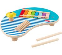 Fisher-Price Table musicale en bois pour les tout-petits avec instruments en forme d’animaux, 3 pièces en bois, pour enfants à partir de 2 ans, HXT91