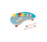 Fisher-Price Table musicale en bois pour les tout-petits avec instruments en forme d’animaux, 3 pièces en bois, pour enfants à partir de 2 ans, HXT91