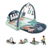 Fisher-Price Tapis d’éveil pour bébé Tapis Piano avec jouets musicaux et sensoriels, de nouveau-né à jeune enfant, thème animaux de la forêt, JMN75
