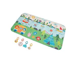 Fisher-Price - Tapis de Jeu Grandioses Aventures - Jeu d’Éveil pour Bébé - 4 Jouets Intégrés - 152 x 81 cm - Cadeau dès la Naissance, GXR53