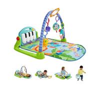 Fisher-Price Tapis musical d'éveil et d'activité Piano Bleu pour bébé avec aire de jeu et 4 modes, emballage fermé, dès la naissance, HBB73