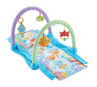 Fisher-Price Tapis musical d'éveil et d'activités 2-en-1 Hippocampe pour bébé, jouets animaux marins suspendus, tunnel à traverser, dès la naissance, DRD92, Multicolore