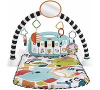 Fisher-Price Tapis Piano Éveil Musical Et Lumineux Bleu, Transportable, 4 Modes De Jeu Éveil Progressif, Version Française, Jouet Enfant, Dès La Naissance, HWY56