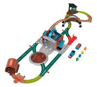 Fisher-Price – Coffret tonneaux JGY30 – Locomotive motorisée, wagon, piste 5,5 m