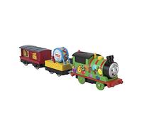 Fisher-Price Thomas et ses Amis, Locomotive Motorisée Percy Festif en métal, avec wagon musical, à piles, à collectionner, Jouet Enfant, Dès 3 ans, HDY72