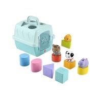 Fisher-Price Trieur Caisse de transport d'animaux HTW93 – 8 blocs Rose Enfants