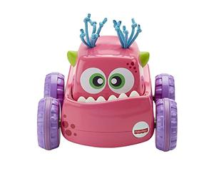 Fisher-Price Véhicules Monstres Press & Go Jouet Petite Voiture pour Dévélopper la Curiosité de Bébé et éveiller Ses Sens, 9 Mois et Plus, Rose, DRG14