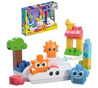 Fisher-Price Veilleuse Doux Sommeil MEGA BLOKS Jouet de construction avec 30 pièces, chansons et sons, effets lumineux de couleur et projecteur lumineux d’étoiles, pour les enfants à partir de 1 an, HTH43