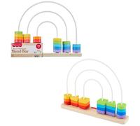 Fisher Price Wooden Rainbow Bead Bar Educational Toy Multicolore