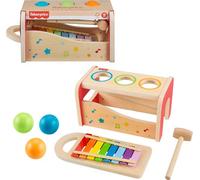 Fisher-Price Xylophone en Bois pour Tout-Petits - 6 pièces - Activité Musicale en Bois pour Enfants d'âge préscolaire à partir de 18 Mois