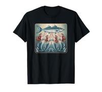 Fisherman Esthétique Vintage Plage Côtière Sardine Sirènes T-Shirt