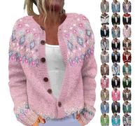 Fisherman Sweater Women Vintage Boho Irish Aztec Argyle Cardigan Nordic Icelandic Fair Isle Sweaters 2025