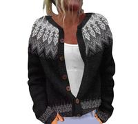Fisherman Sweater Women Vintage Boho Irish Aztec Argyle Cardigan Nordic Icelandic Fair Isle Sweaters 2025