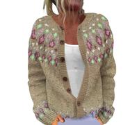 Fisherman Sweater Women Vintage Boho Irish Aztec Argyle Cardigan Nordic Icelandic Fair Isle Sweaters 2025