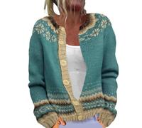 Fisherman Sweater Women Vintage Boho Irish Aztec Argyle Cardigan Nordic Icelandic Fair Isle Sweaters 2025