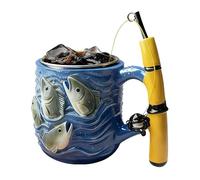 Fisherman Tea Coffee Tasse - Mini 100 ml Fishing Rod Reel Tasse en résine - Style de boisson artistique - Accent d'affichage léger - Option de présentation mémorable pour les fêtes d'anniversaire