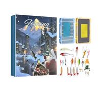 Fisherman's Christmas Box - Calendrier surprise de 24 jours - Kit complet d'équipement - Leurre - Accessoires d'extérieur | Cadeau pour hommes adolescents amateur lac mer hiver activité sport
