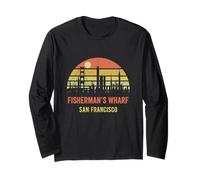 Fisherman's Wharf San Francisco, Californie, rétro, vintage Manche Longue