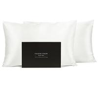 Fishers Finery Lot de 2 taies d'oreiller 100 % pure soie de mûrier 30 mm, qualité testée par Good Housekeeping (blanc, taille queen)
