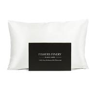 Fishers Finery Taie d'oreiller en Soie de mûrier 100% Pure, 30 Momme, qualité testée, pour lit Standard, Blanc