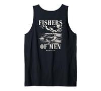 Fishers of Men Verse de la Bible chrétienne Vintage Fishing Dad Débardeur